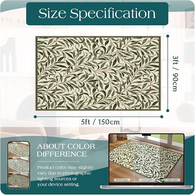 3x5 Leaf Entry Rug - Image 2