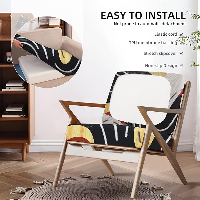 8Pcs Outdoor Cushion Covers, Elastic Patio Cushion Covers | Washable, - Image 5