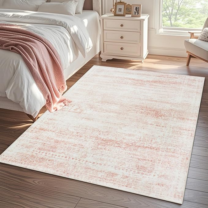 Pink Washable Rugs 5x7 Area Rugs - Image 8