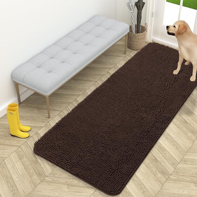 OLANLY Dog Door Mat for Muddy Paws 59x24, Super Absorbent Chenille Mud Mat | by OLANLY