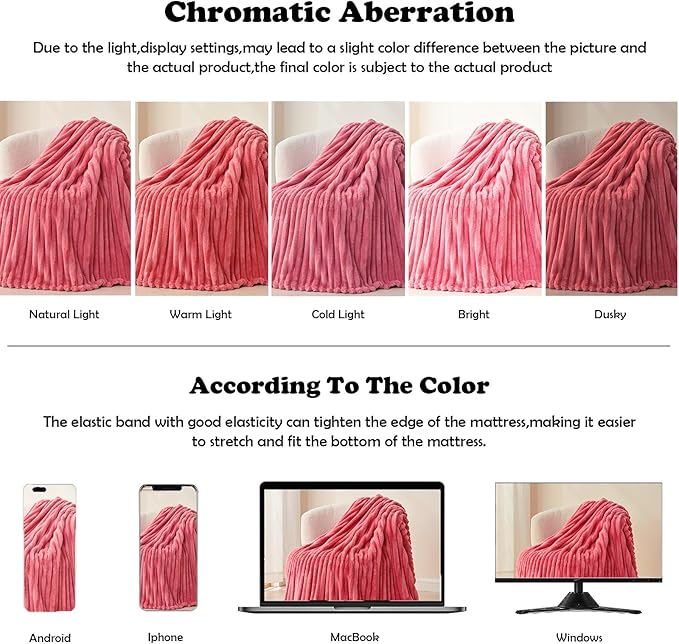 NEWCOSPLAY Fleece Ribbed Cozy Throw Blanket - Image 6