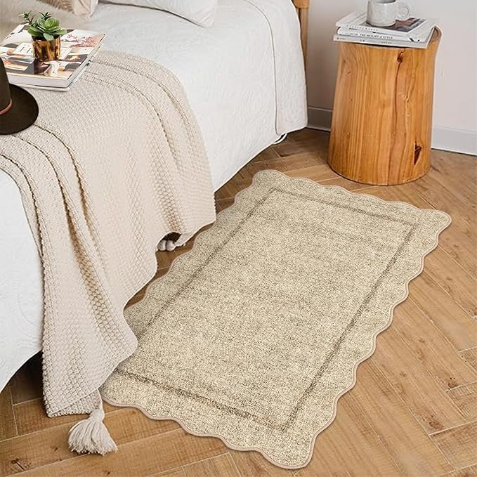 GarveeHome Scalloped Door Mat 2x3 Rugs by GarveeHome
