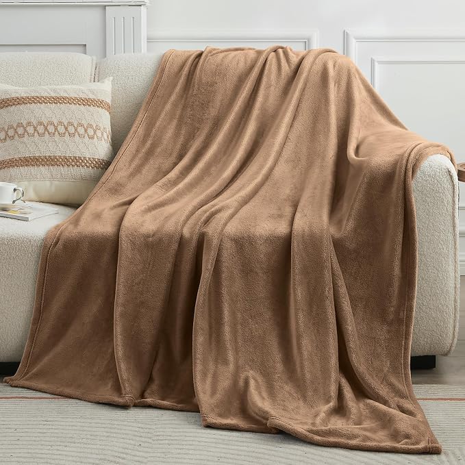 KMUSET Fleece Blanket Grey Queen Size Lightweight Cozy Plush Microfiber Solid - Image 5