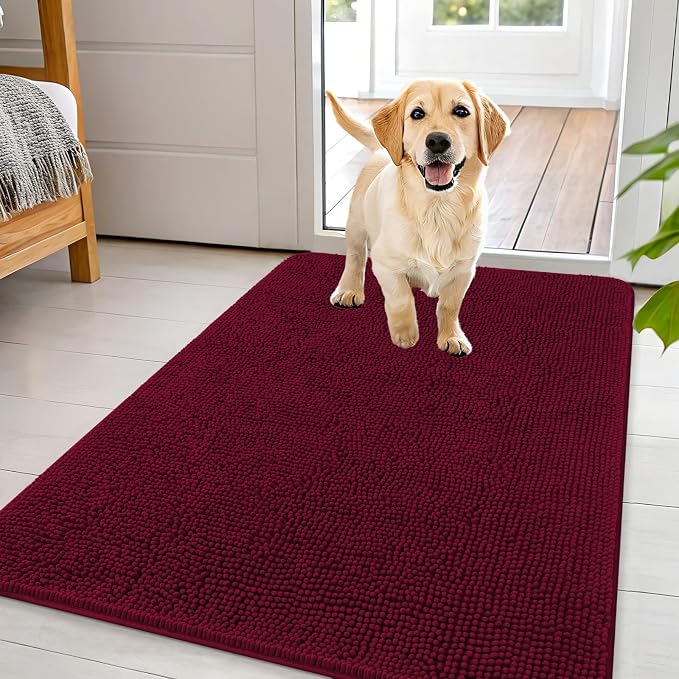 OLANLY Dog Door Mat for Muddy Paws 44x32, Super Absorbent Chenille Mud Mat | by OLANLY