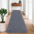 2x8 Bedside Area Rugs for Bedroom Soft Fluffy Shag Grey Rug for Hallway by JiaoBaba