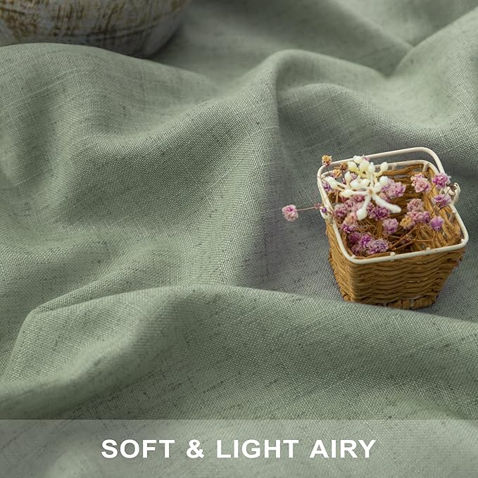 Pitalk Light Sage Curtains 38 Inch Wide - Image 3
