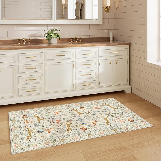 DUKINO 2x4 Rug for Entryway, Animal Washable Runner Rug for Kitchen, Low Pile - Image 9