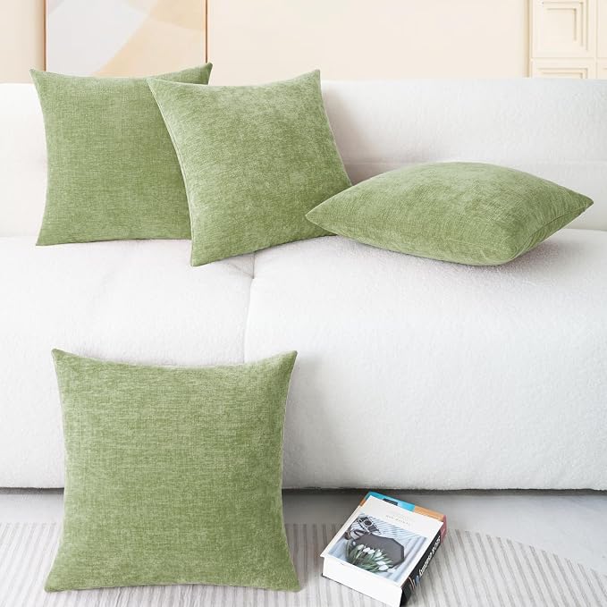CaliTime Decorative Couch Throw Pillow Covers 18 X 18 Inches Sage Green | Pack - Image 6