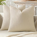 MIULEE Decorative Couch Throw Pillow Covers 16x16 Inch Neutral Cream 2 Pack | by MIULEE