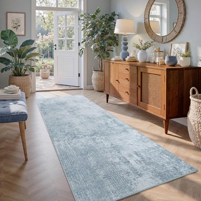 2x6 Ft Washable Runner Rug, Non-Slip Low Pile Hallway Kitchen Area Rug by Cuzwlovita