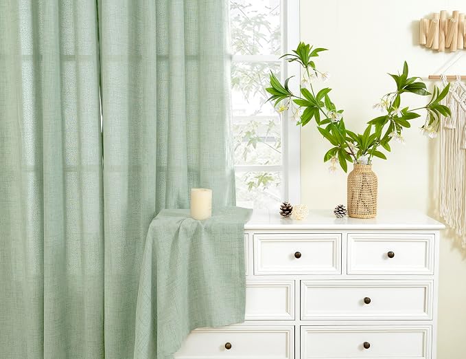 YoungsTex Sage Green Linen Curtains - Image 8