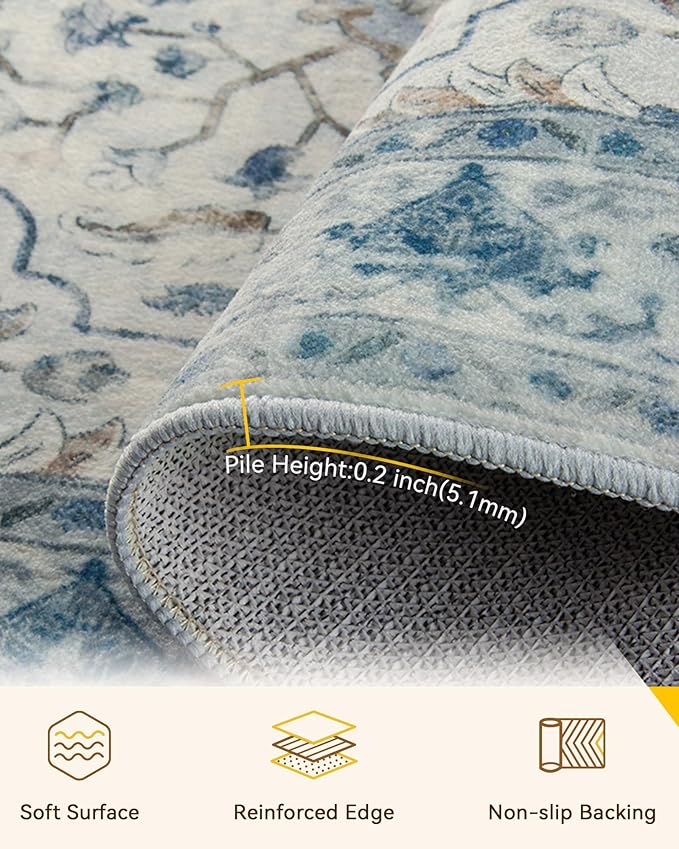 RELEANY Washable Area Rug, Small 2'6"x4', Water Repellent, Pet Friendly - Image 3