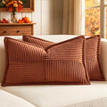 MIULEE Fall Rust Decorative Lumbar Throw Pillow Covers 12x20 Inch | 2 Pack by MIULEE