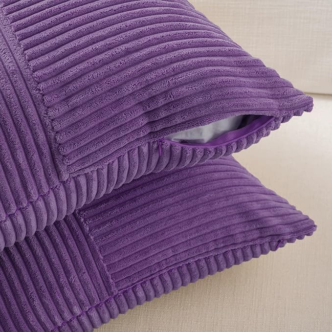 Fancy Homi 2 Packs Purple Lumbar Decorative Throw Pillow Covers 14x24 Inch - Image 4