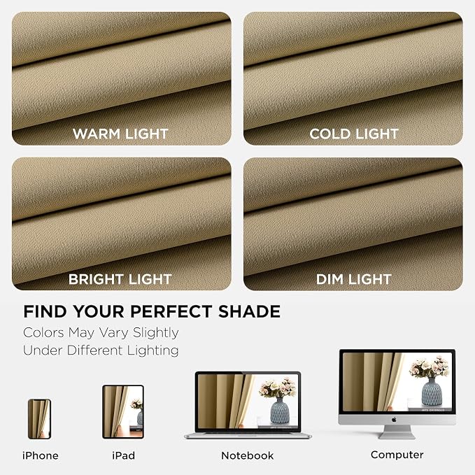 Joydeco Beige Blackout Curtains - Image 8