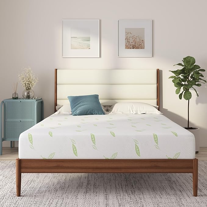 NapQueen Twin XL Size, 10 Inch Anula Green Tea Infused Memory Foam Mattress, Bed in a Box, CertiPUR-US Certified Mattress