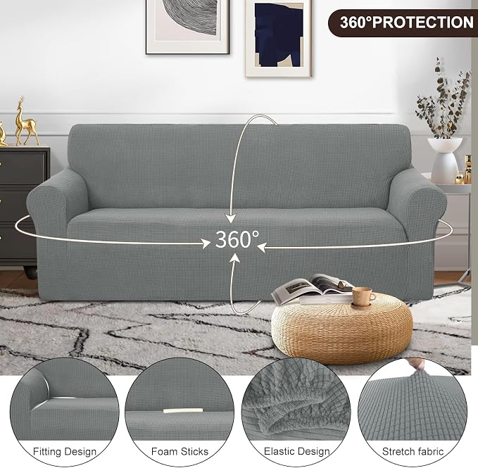 U-NICE HOME Oversized Stretch Couch Cover Slipcover, 1-Piece Sofa cover - Image 3