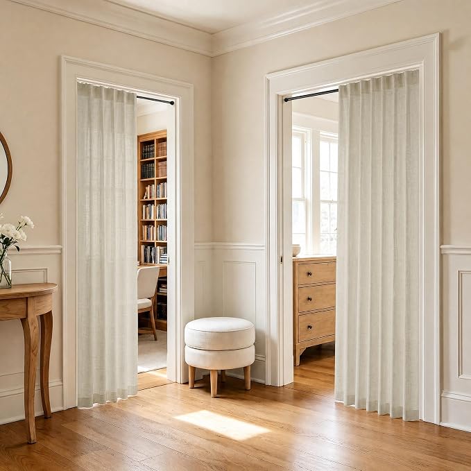 Pitalk Beige Sheer Curtains 80 Inch Length by Pitalk