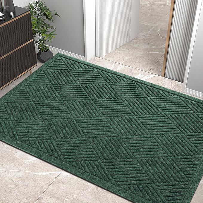 Sturdy Front Door Mat, Absorbent Muddy Dirt Resist Welcome Door Mats Outdoor by HIYARD