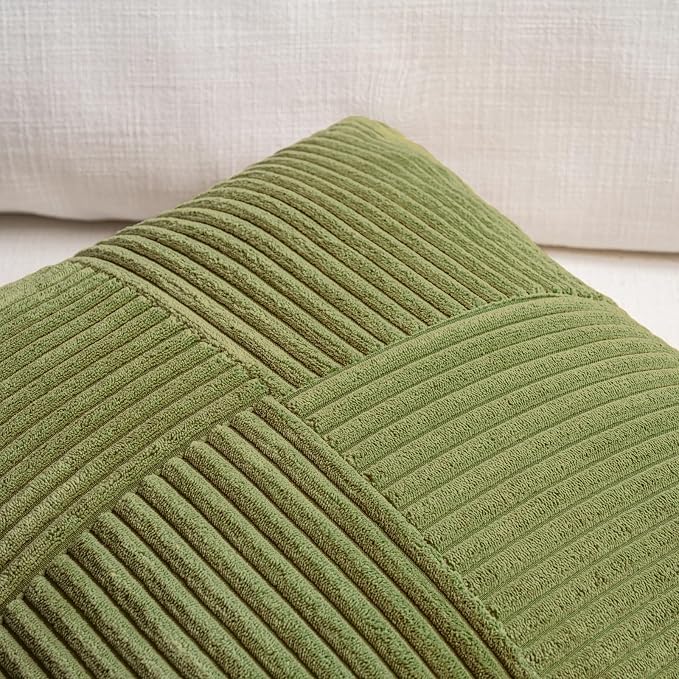 Fancy Homi 2 Packs Moss Green Decorative Throw Pillow Covers 16x16 Inch - Image 4