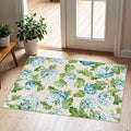 Front Door Mat Indoor Outside Entrance 2x3 Blue Hydrangea Entry Rug | Non-Slip by Othilic