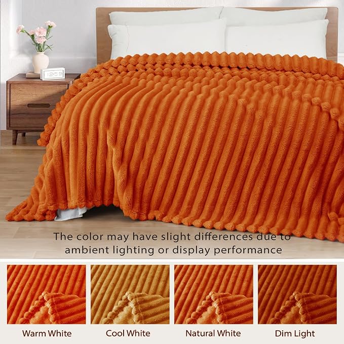 Exclusivo Mezcla Striped Fleece Throw Blanket - Image 3