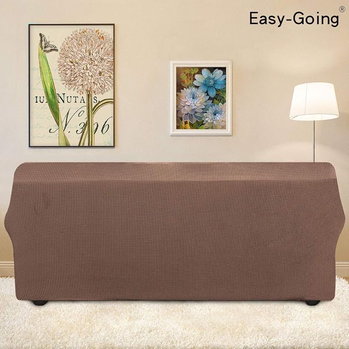 Easy-Going Stretch 4 Seater Oversized Sofa Couch Cover Brown | 1-Piece Extra - Image 3