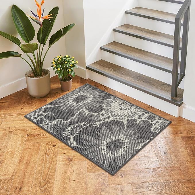 Findosom Washable Runner Rug 2x3, Non Slip High-Low Textured Floral Small - Image 6