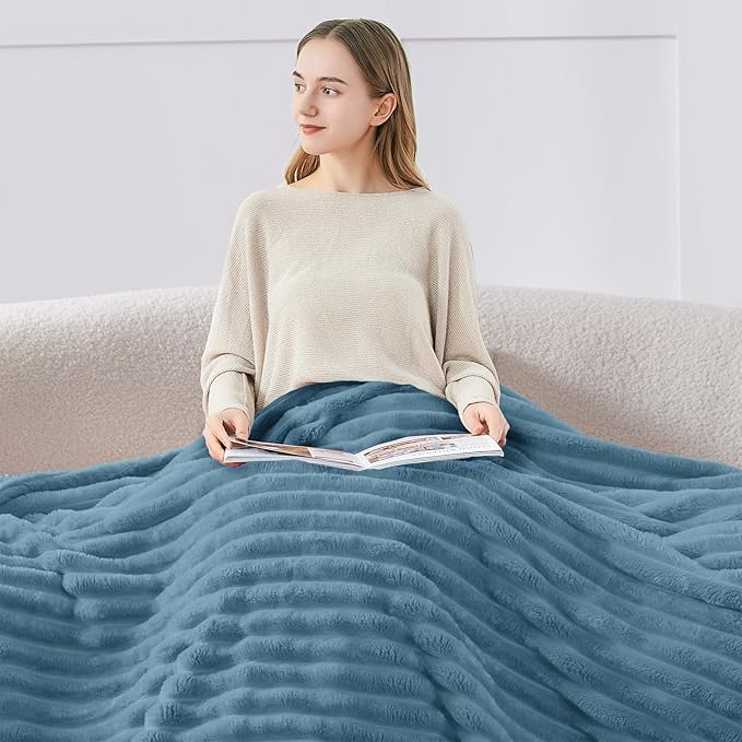 BEDELITE Striped Fleece Throw Blanket, Soft Cozy, Lightweight Warm, Machine - Image 3