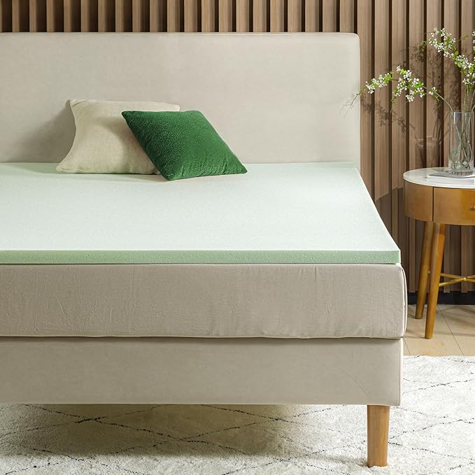 ZINUS 2 Inch Green Tea Memory Foam Mattress Topper, Smaller, More Convenient WonderBox Packaging, Pressure-Relieving Layers, CertiPUR-US Certified, Twin