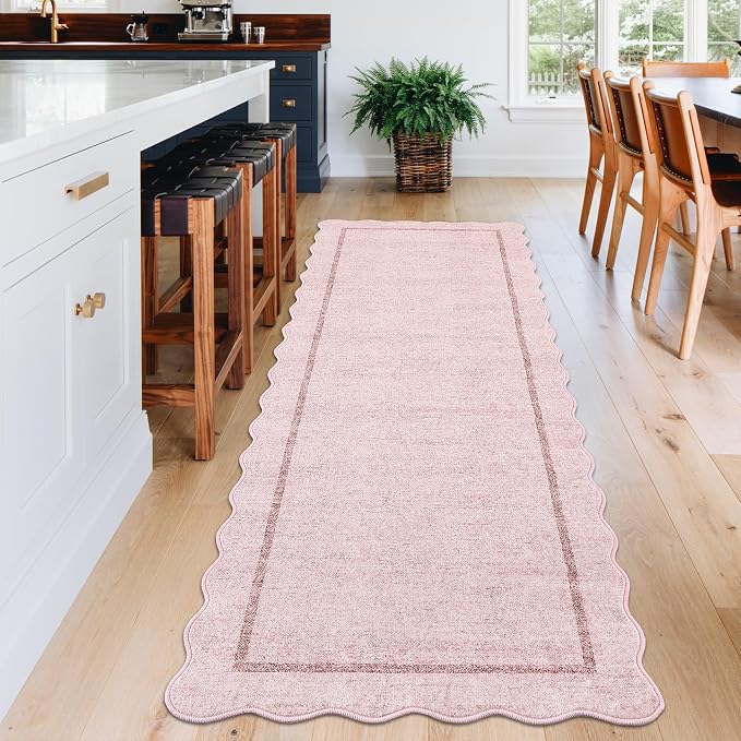 GarveeHome Scalloped Washable Runner Rug 2x6 Non Slip Kitchen Rug - Image 3