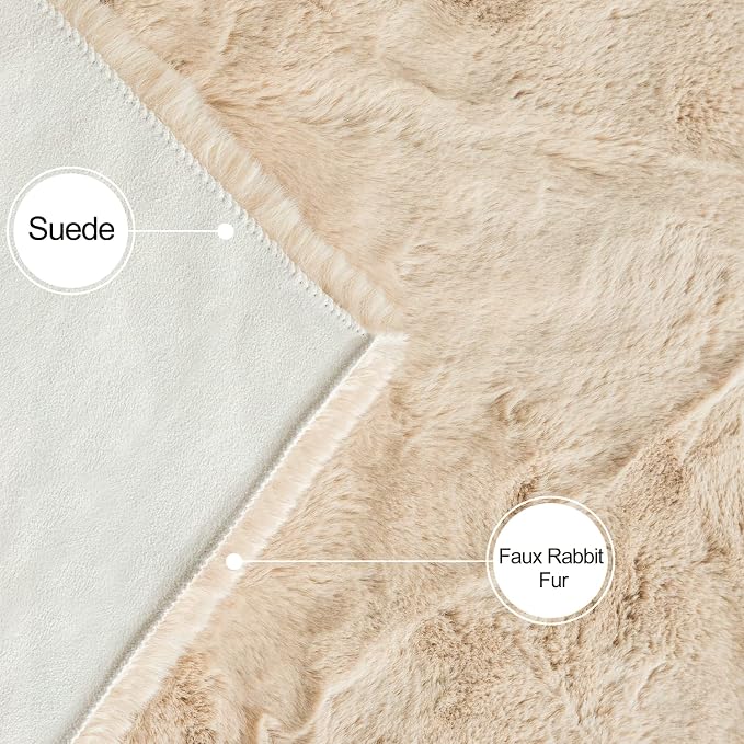 ORINOVA 5x7 Area Rug Light Brown Beige Plush Shaggy Rugs - Image 4