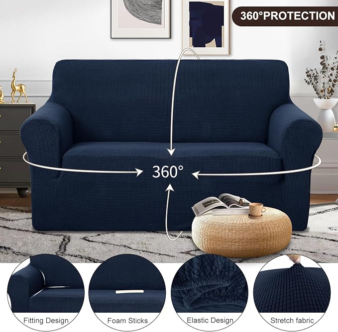 U-NICE HOME Loveseat Cover Stretch Couch Cover Sofa Slipcover, 1-Piece Sofa - Image 3