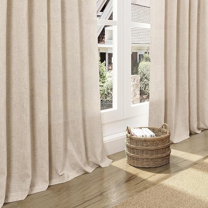 Grey Flax Curtains 63 Inch Length - Image 5