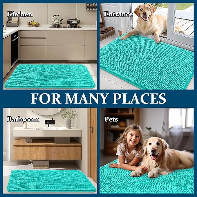 OLANLY Dog Door Mat for Muddy Paws 59x24, Super Absorbent Chenille Mud Mat | - Image 8