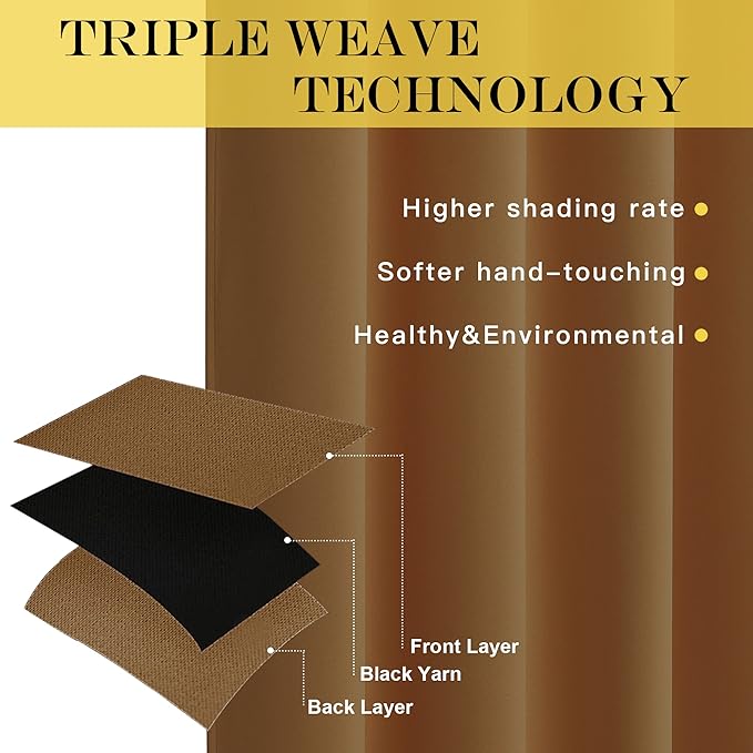 NICETOWN Blackout Curtains for Sliding Glass Door Room Divider Noise Reduce - Image 3
