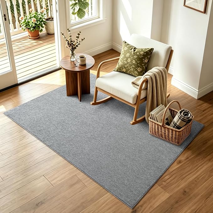 3x5 Grey Area Rug Washable Non-Slip Soft Thin - Image 3
