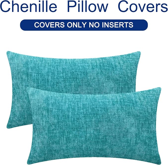 CaliTime Decorative Couch Throw Pillow Covers 26 X 16 Inches Lake Blue | Pack - Image 6