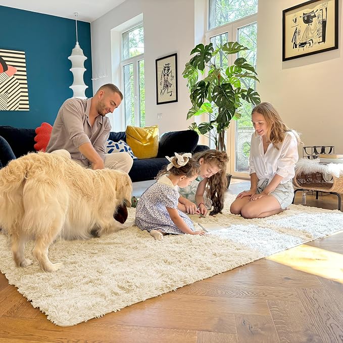 OLANLY 2x3 Machine Washable Small Bedside Rug, Soft Fluffy Shaggy Entryway - Image 6