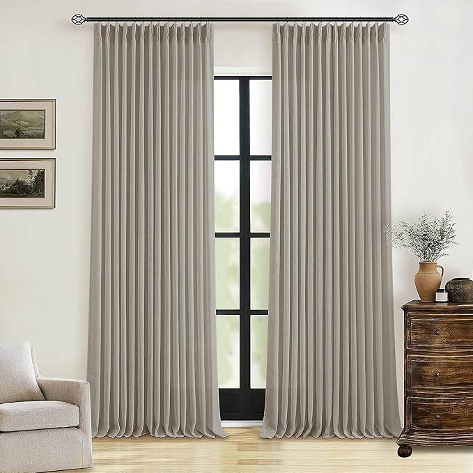 Pinch Pleated Linen 94 Inch Curtains by Twodrapes