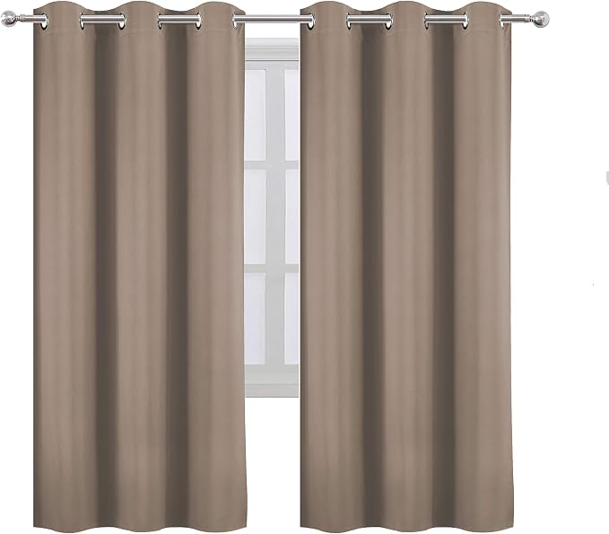 Cappuccino Thermal Blackout Curtains/42 x 72 Inch/Set of 2 Panels Room - Image 2