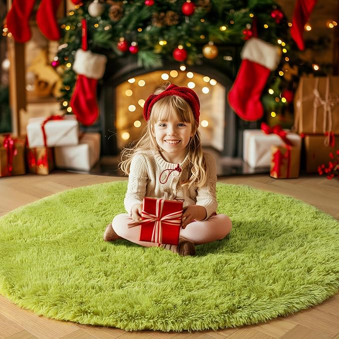 Amdrebio Grass Green Round Rug 4Ft - Image 7