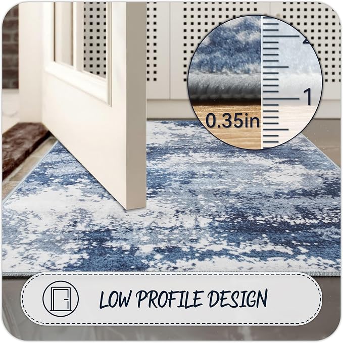 Blue Rug Runners for Hallways Kitchen Non Slip Washable 2x6 Entryway Runner Rugs - Image 5