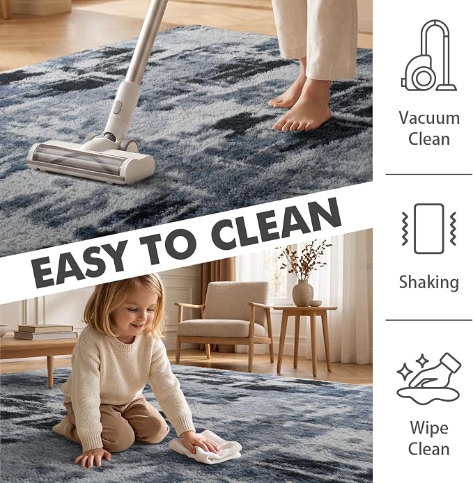 4x6 Ft Shag Rugs for Bedroom Living Room, Tie-Dyed Ultra Soft Fluffy Furry Area - Image 7
