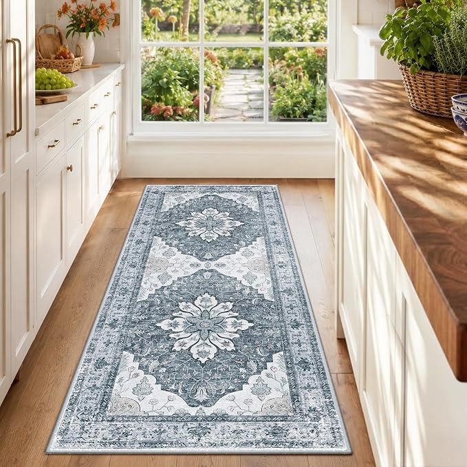 RELEANY Washable Area Rug, Runner 2'x6', Water Repellent, Pet Friendly by RELEANY