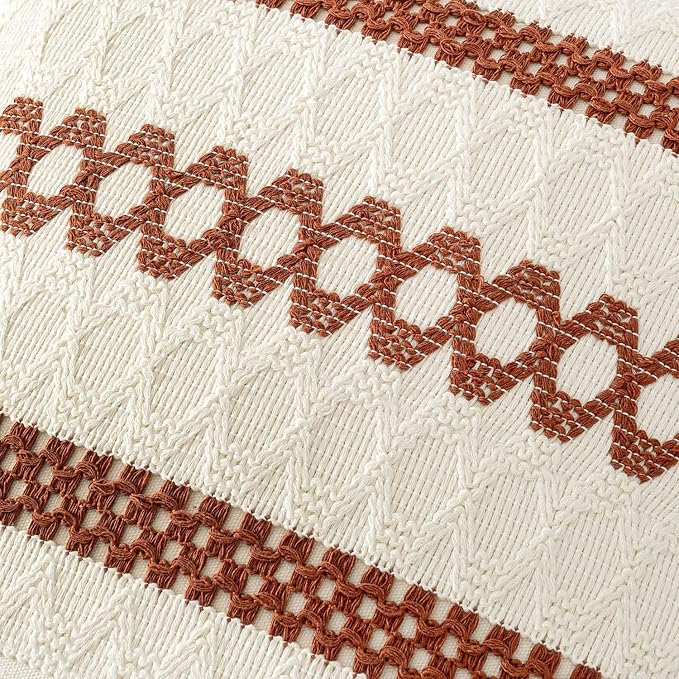 MIULEE Set of 2 Fall Rust Decorative Lumbar Pillow Covers 12x20 | Farmhouse - Image 4