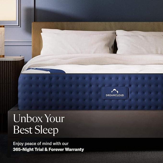 DreamCloud 12" Twin Mattress - Luxury Hybrid Gel Memory Foam - 365 Night Trial - Premium Pressure-Relieving Layers - Forever Warranty - Mattress in a Box - CertiPUR-US Certified