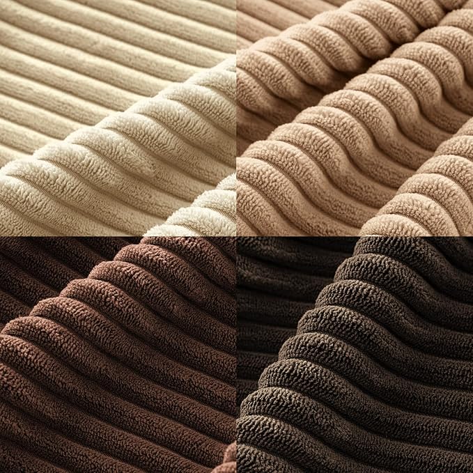 MIULEE Fall Corduroy Decorative Throw Pillow Covers Dark Brown 20x20 | Set of 4 - Image 6