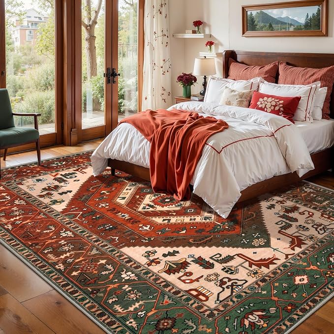 SERISSA 5x7 Washable Non Slip Boho Area Rug - Image 3