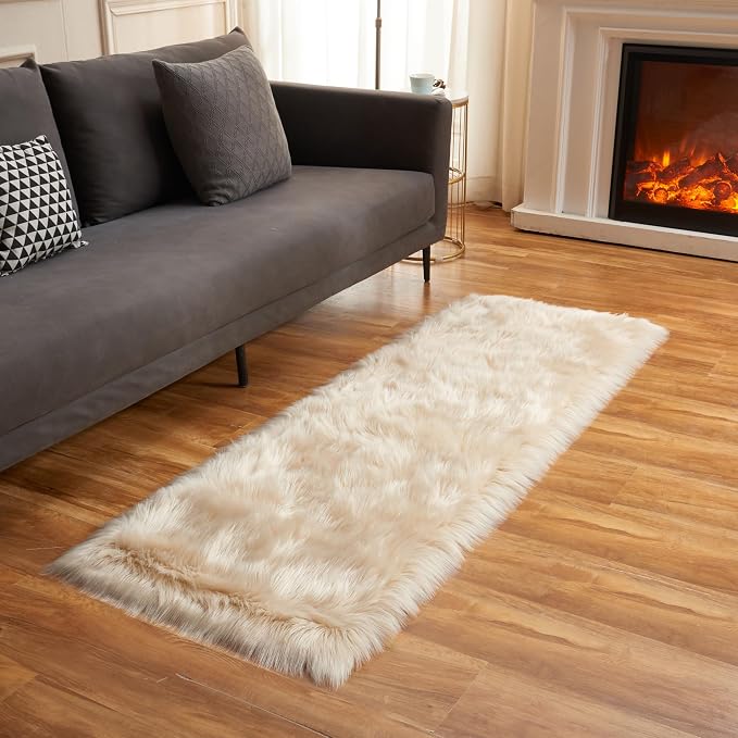 EasyJoy Ultra Soft Fluffy Rugs Faux Fur Rug Chair Cover Seat Pad Fuzzy Area Rug - Image 3